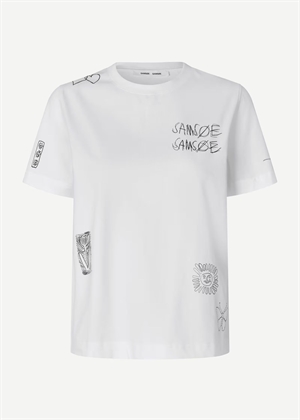 Sacamino ss tee White Scribbles Samsøe